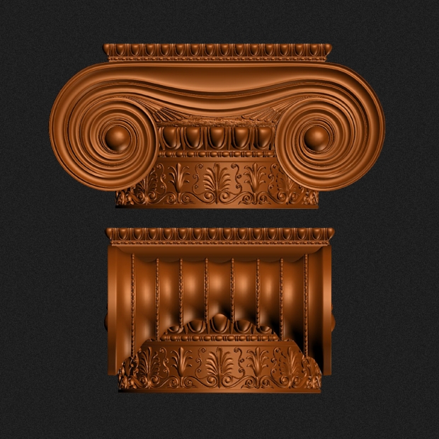 Ionic wooden capital made to order