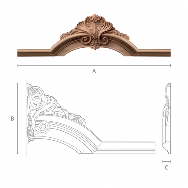 Carved crown for wooden doors, decorated wooden doors with carvings made to order.