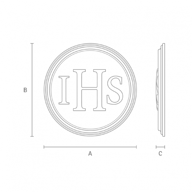 Kirchentürrosette mit dem IHS-Symbol