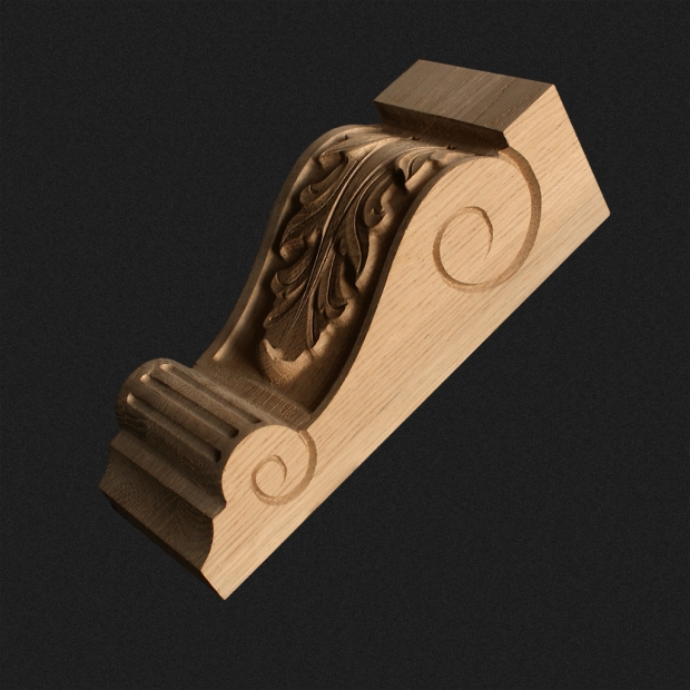 Wooden corbel for historic millwork and restoration of historic interiors made to order